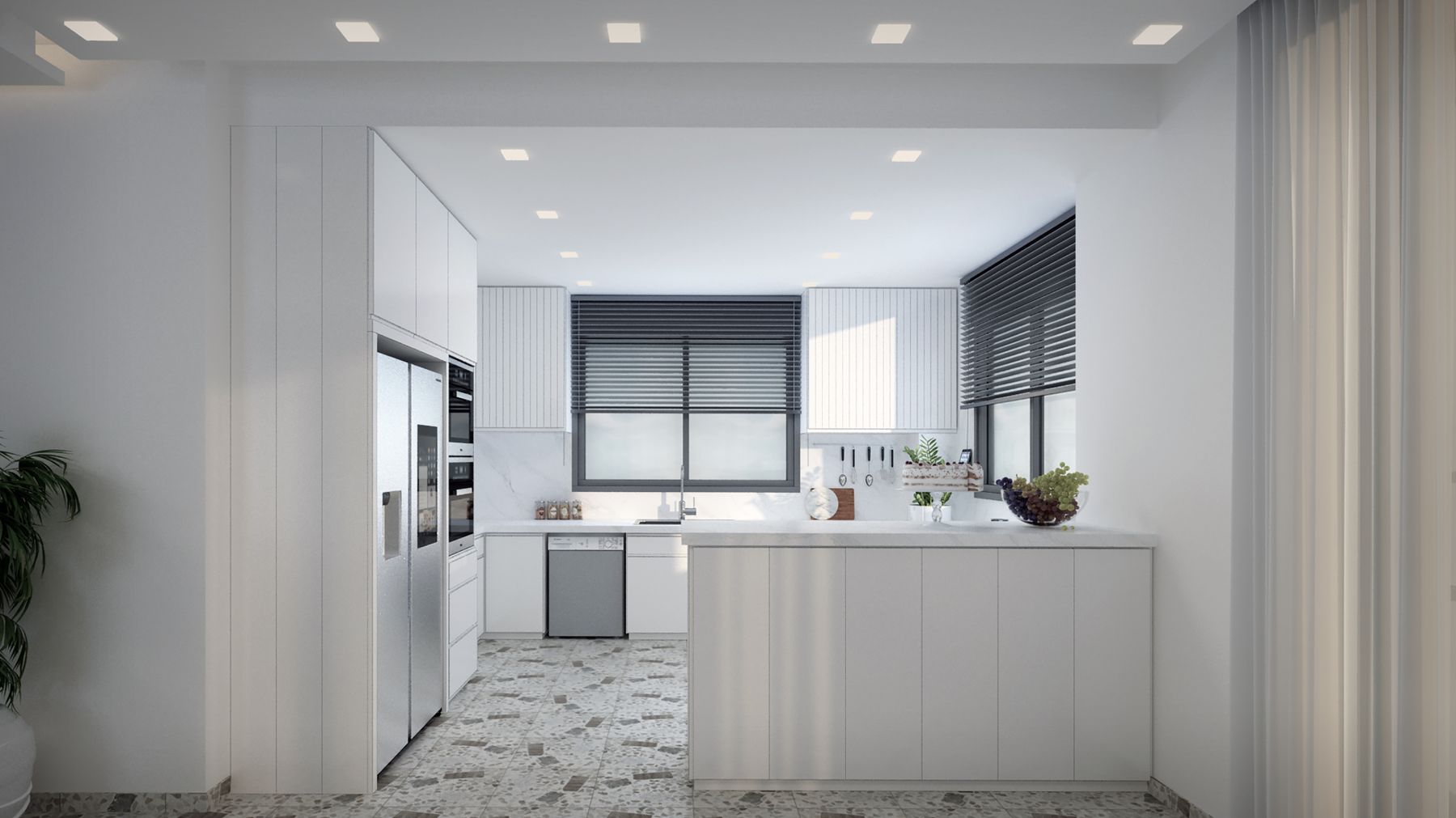 Kitchen cabinetry with a clean painted finish